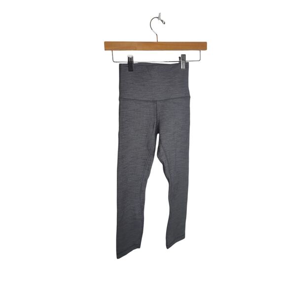 Lululemon Align Crop 21" Mini Heathered Herringbone Legging Crop Gray 2 - Picture 3 of 8